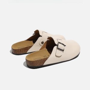 Mens Slippers | Buckled Glossed-Leather Clogs Shoes Mens